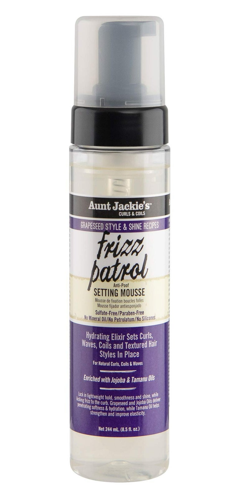 أنت جاكيز موس Aunt Jackie’s Frizz Patrol لمقاومة الهيشان 244 مل، للتحكم في التجعد وتحديد التموجات بثبات خفيف - Image 1